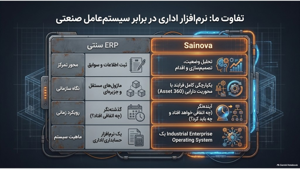 تفاوت ERP سنتی و Sainova